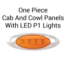 Peterbilt 378, 379, 379X Cab and Cowl Panels with LED P1 Lights, 8 Inch Spacing