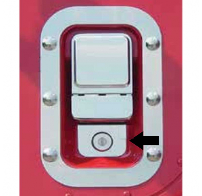 International I-Model Cab Door Key Hole Trims - Big Rig Chrome