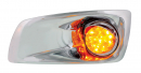 Dual Function 17 LED Kenworth T660 Front Bumper Light - (UP42716) Driver Side - Amber - With Visor