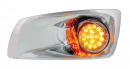 Dual Function LED Kenworth T660 Front Bumper Light - (UP42718) Driver Side - Amber - With Visor