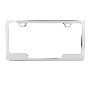 YY-AUTO Stainless Steel License Plate Frame – 2 Holes – Silver Powder Coated – Universal