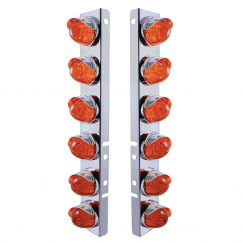 United Pacific Peterbilt Front Air Cleaner Bracket – W/ Amber LED & Clear Lens Lights