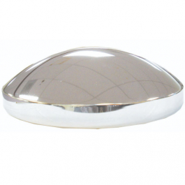 Grand General GG 20024 Standard Dome Chrome Hub Cap - 8" I.D., 1-1/2" Sidewall - For Peterbilt, Kenworth, Freightliner, Western Star - Rear