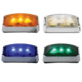 Buy Small Rectangular LED Marker Light with Chrome Rim