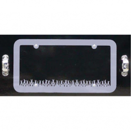 Flames License Plate with Rounded Corners - Big Rig Chrome Shop