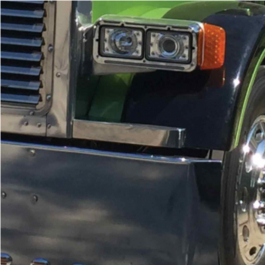 Peterbilt 379 Stainless Front Fender Trim - Big Rig Chrome Shop