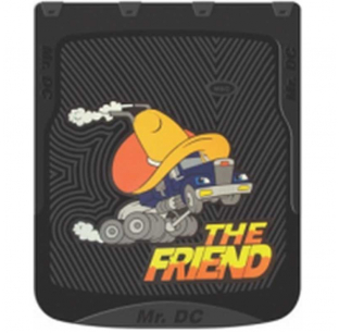 The Friend Design Mud Flap in 2 Sizes with Black Background