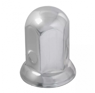 33mm Standard Stainless Steel Push-On Lug Nut Cover With Flange 