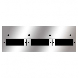 Universal Stainless Steel Flap Light Bar with 3 Super 21 Light Holes, Secure Frame Mount, Includes Hardware