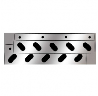 Universal Stainless Steel Flap Light Bar with 10 Angled Series 15 Light Holes, Secure Frame Mount, Includes Hardware