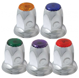 33 mm Stainless Steel Push-On Nut Cover With Color Reflector 