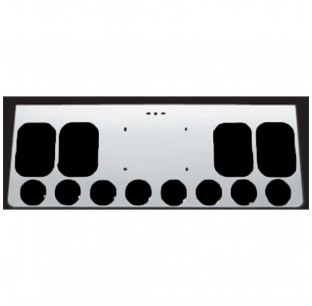 Universal 12 Inch Rear Center Panel - Stainless Steel with Light and Plate Holes - Fits Most Trucks