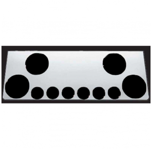 Universal 12 Inch Rear Center Panel - Stainless Steel with 10 Light Holes - Fits Most Trucks - Roadworks 1 Year Warranty