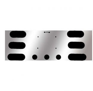 Universal 14 Inch Rear Center Panel - Stainless Steel with 10 Light Holes - Fits Most Truck Models - Roadworks 1 Year Warranty