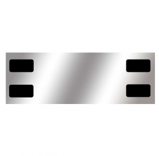 Universal 12 Inch Rear Center Panel - Stainless Steel with 4 Rectangle Light Holes - Fits Most Truck Models