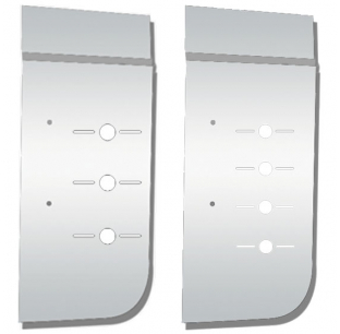 Kenworth W900L 1997 Through 2004 Hood Extension Panels With Universal Light Hole Cutouts