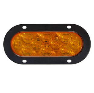 LumenX Amber 4 Inch LED Oval Turn Signal Light With Flange Mount