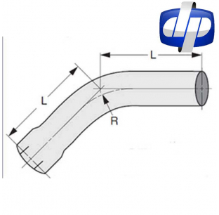 Stainless Steel 45 Degree Elbow, Expanded and Slotted End, 2x Tube Diameter Radius, Various Sizes Available