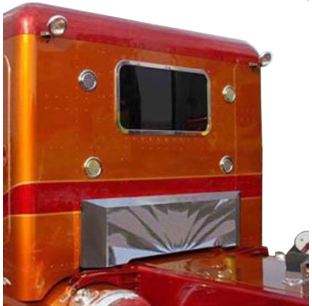 Peterbilt 304 Stainless Steel Extended Shock Box Cover - Mirror Finish