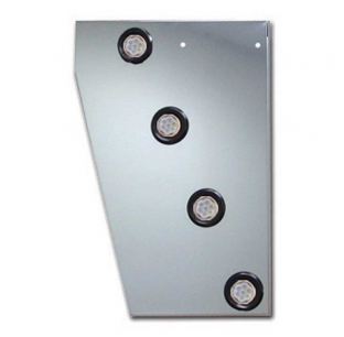 Peterbilt 379 Stainless Steel Cowl Extension Panels with 2 Inch LEDs, Fits 1993-2007 Models, Trux Manufacturer