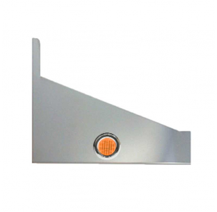 Peterbilt 379 70 Inch Sleeper Extension Panel with 2 Amber LEDs, Stainless Steel, Fits 1993-2007 Models