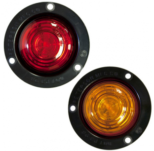 LumenX 2 Inch Round PC-Rated LED Clearance And Side Marker Light With Flange Mount