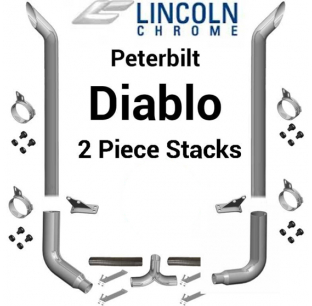 Peterbilt 379 7 Inch Diablo Lincoln Exhaust 2 Piece Package