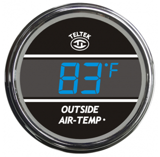 Kenworth Outside Air Temperature Warning Gauge, Blue with Chrome Bezel
