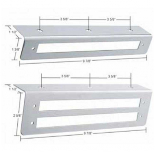 Stainless Steel 9 Inch Strip Light Bracket with 1 or 2 LED Cutouts - Fits Most Truck Models