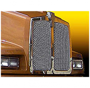 Kenworth T600 Stainless Grille Trim & Polished Aluminum Mesh Grille Kit