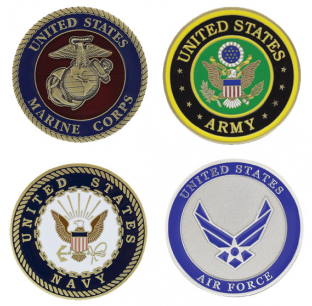 1 3/4 Inch U.S. Military Metal Medallions
