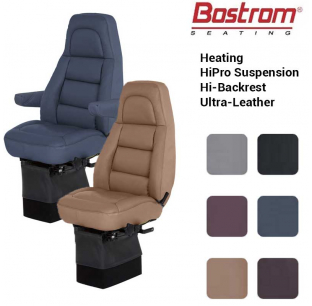 Wide Ride HiPro Suspension Hi-Back Heat Drape Ultra Leather Seat