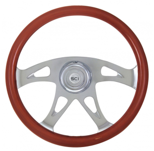 18 Inch Ace Wood Chrome 4 Spoke Cutouts Wheel - Fits 18 Inch Ace Wood