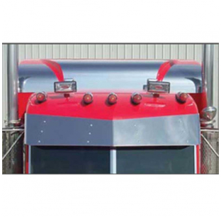 Roadworks Peterbilt Ultra Cab Sleeper Roof Top Trim Kit - Stainless Steel, Fits Most Models