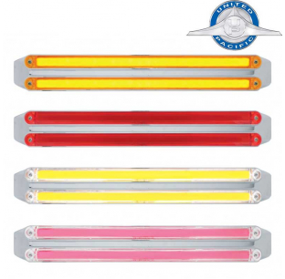 48 Inch Dual Function GLO Light Bars with Chrome Housing, Amber or Red LED, Fits Most Trucks, United Pacific