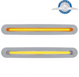 25 Amber LED 12 Inch GLO Mirror Light Bar with Chrome Housing for 2005+ Freighterliner Models