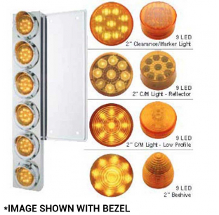 Freightliner Stainless Steel Front Air Cleaner Brackets with 12 Two Inch Lights and Grommets