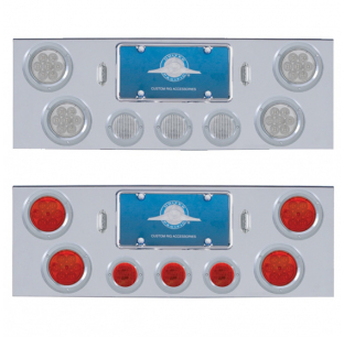 Chrome Rear Center Panel with 7 LED 4-Inch Reflector and 13 LED 2.5-Inch Lights