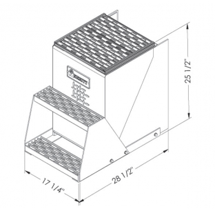 25x25x16 Inch Aluminum Stack-Pack 4 Battery Box With Step - Durable and Compact Battery Storage Solution