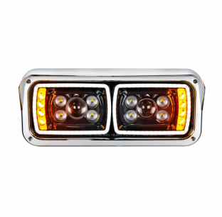 10 High Power LED Blackout Projection Headlight with Turn Signal & Position Light Bar