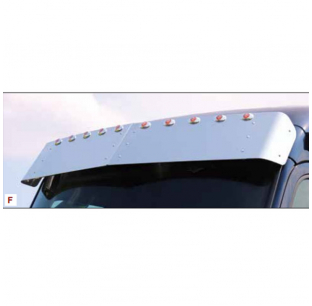 Peterbilt Stainless 567 & 579 15.5 Inch Un-Tie Drop Visor 2013+ | Roadworks | No Lights Included