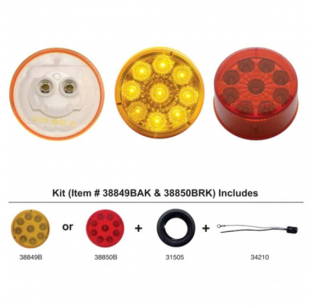 9 LED 2 Inch Reflector Clearance and Marker Light Kits for Vehicles