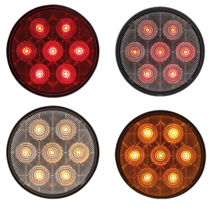 7 LED 4 Inch Competition Series Stop/Tail/Turn Light - Amber/Red/Clear Lens - Fits Most Trucks - United Pacific Lifetime Warranty