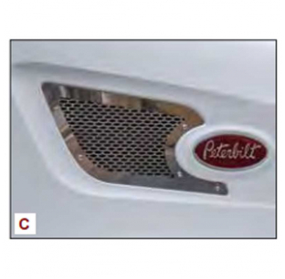 Stainless Steel Punched Air Intake Screens for Peterbilt 567 by Roadworks - Fits Most Models, 1 Year Warranty