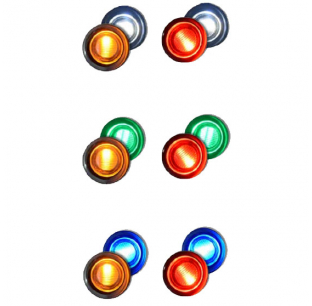 Dual Color 4 LED Mini Marker Lights with Stainless Steel Bezel - Durable and Stylish Lighting Solution