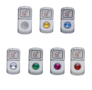 Chrome Plastic Load Light Rocker Switch Cover with Crystal Diamond - Available in Amber, Blue, Clear, Green, Purple, Red - United Pacific