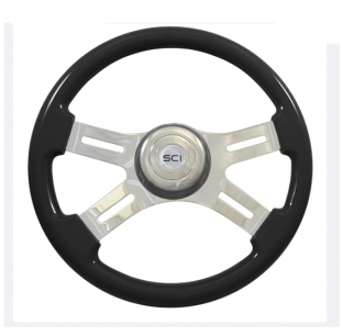 16 Inch Classic Black 4 Spoke Steering Wheel - Durable and Stylish