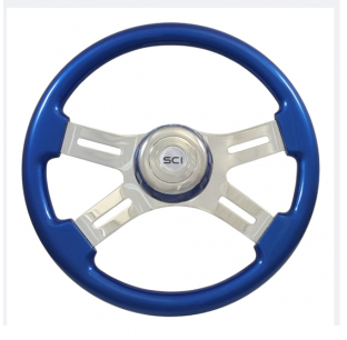 16 Inch Classic Blue 4 Spoke Steering Wheel - Durable and Stylish