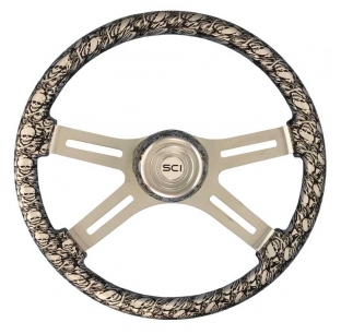 Skulls Silver 18 Inch Printed Wood Rim - Stylish and Durable