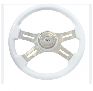 16 Inch Classic White 4 Spoke Steering Wheel